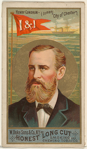 Henry Condron, from the Sea Captains series (N127) issued by Duke Sons & Co. to promote Honest Long Cut Tobacco