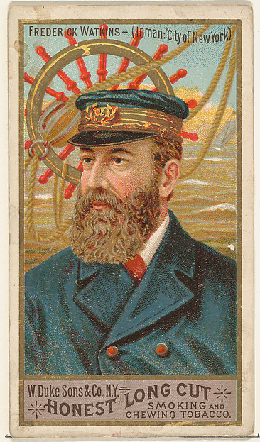 Frederick Watkins, from the Sea Captains series (N127) issued by Duke Sons & Co. to promote Honest Long Cut Tobacco
