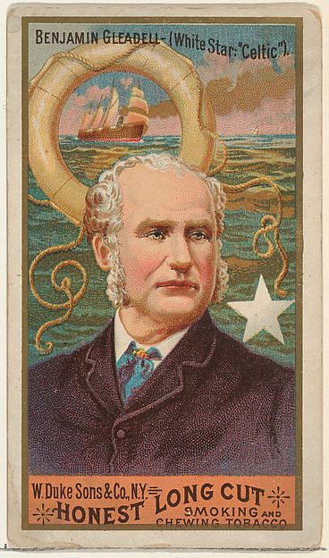 Benjamin Gleadell, from the Sea Captains series (N127) issued by Duke Sons & Co. to promote Honest Long Cut Tobacco