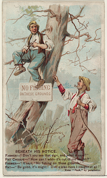 Beneath His Notice, from the Snapshots from "Puck" series (N128) issued by Duke Sons & Co. to promote Honest Long Cut Tobacco
