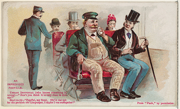 An Improvised Pastille, from the Snapshots from "Puck" series (N128) issued by Duke Sons & Co. to promote Honest Long Cut Tobacco