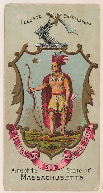 Arms of the State of Massachusetts, from the Military Series (N224) issued by Kinney Tobacco Company to promote Sweet Caporal Cigarettes