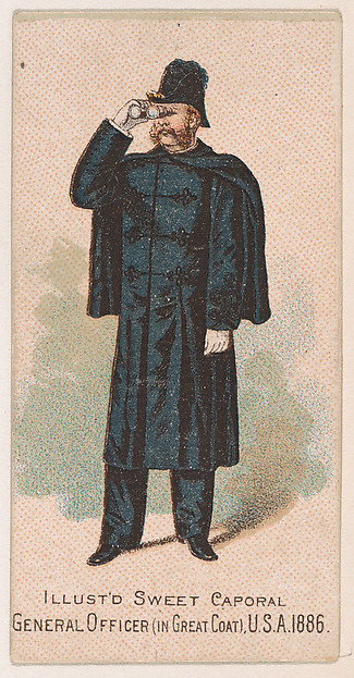 General Officer in Great Coat, United States Army, 1886, from the Military Series (N224) issued by Kinney Tobacco Company to promote Sweet Caporal Cigarettes