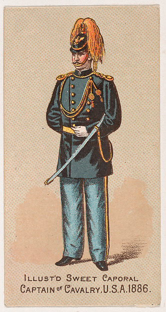 Captain of Cavalry, United States Army, 1886, from the Military Series (N224) issued by Kinney Tobacco Company to promote Sweet Caporal Cigarettes by Kinney Brothers Tobacco Company, The Metropolitan Museum of Art