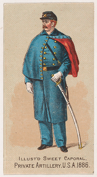 Private, Artillery, United States Army, 1886, from the Military Series (N224) issued by Kinney Tobacco Company to promote Sweet Caporal Cigarettes
