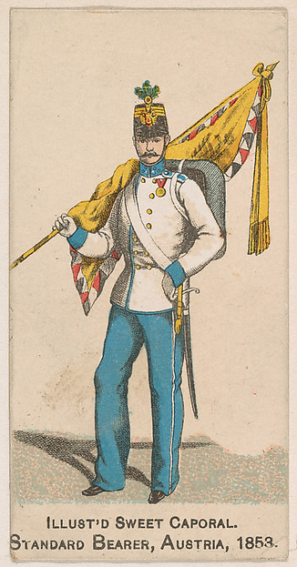 Standard Bearer, Austria, 1853, from the Military Series (N224) issued by Kinney Tobacco Company to promote Sweet Caporal Cigarettes
