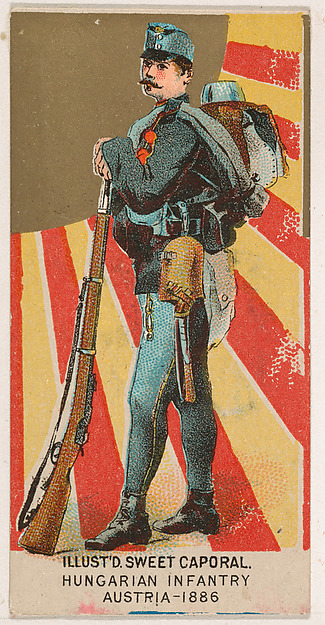 Hungarian Infantry, Austria, 1886, from the Military Series (N224) issued by Kinney Tobacco Company to promote Sweet Caporal Cigarettes