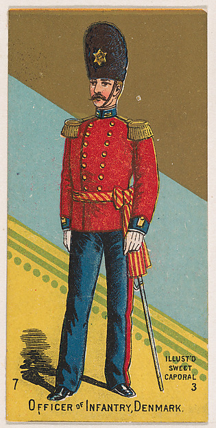 Officer of Infantry, Denmark, from the Military Series (N224) issued by Kinney Tobacco Company to promote Sweet Caporal Cigarettes