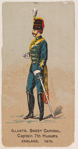 Captain, 7th Hussars, England, 1879, from the Military Series (N224) issued by Kinney Tobacco Company to promote Sweet Caporal Cigarettes
