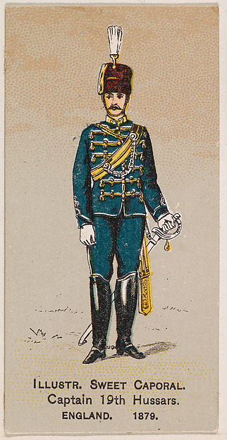 Captain, 19th Hussars, England, 1879, from the Military Series (N224) issued by Kinney Tobacco Company to promote Sweet Caporal Cigarettes