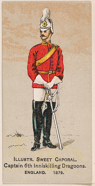 Captain, 6th Inniskilling Dragoons, England, 1879, from the Military Series (N224) issued by Kinney Tobacco Company to promote Sweet Caporal Cigarettes