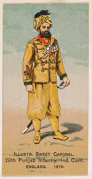 20th Punjab Infantry, Ind. Cont., England, 1879, from the Military Series (N224) issued by Kinney Tobacco Company to promote Sweet Caporal Cigarettes