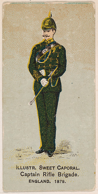 Captain, Rifle Brigade, England, 1879, from the Military Series (N224) issued by Kinney Tobacco Company to promote Sweet Caporal Cigarettes
