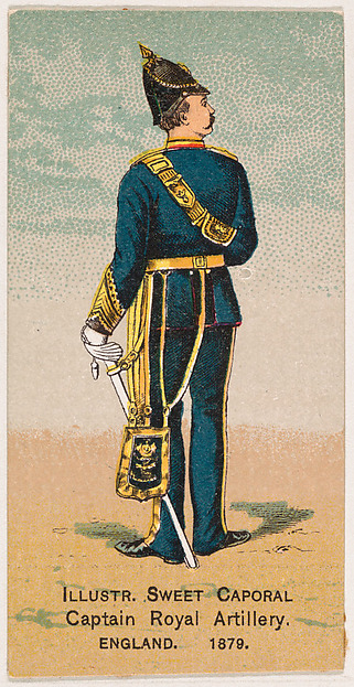 Captain, Royal Artillery, England, 1879, from the Military Series (N224) issued by Kinney Tobacco Company to promote Sweet Caporal Cigarettes