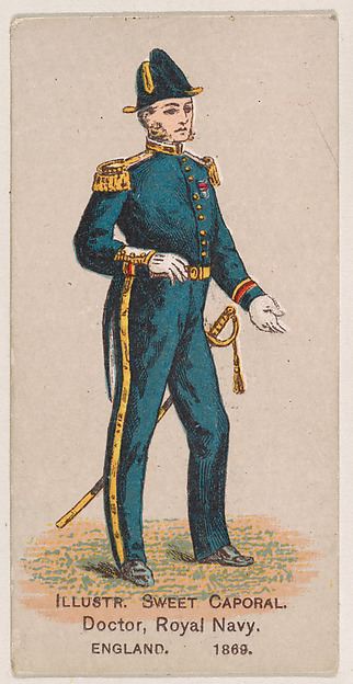 Doctor, Royal Navy, England, 1869, from the Military Series (N224) issued by Kinney Tobacco Company to promote Sweet Caporal Cigarettes