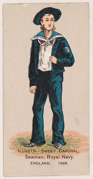 Seaman, Royal Navy, England, 1869, from the Military Series (N224) issued by Kinney Tobacco Company to promote Sweet Caporal Cigarettes by Kinney Brothers Tobacco Company, The Metropolitan Museum of Art