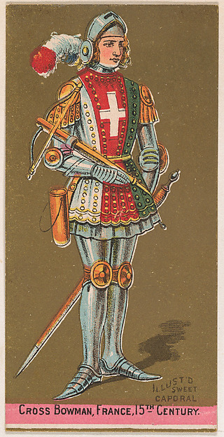Cross Bowman, France, 15th Century, from the Military Series (N224) issued by Kinney Tobacco Company to promote Sweet Caporal Cigarettes