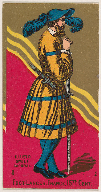 Foot Lancer, France, 16th Century, from the Military Series (N224) issued by Kinney Tobacco Company to promote Sweet Caporal Cigarettes