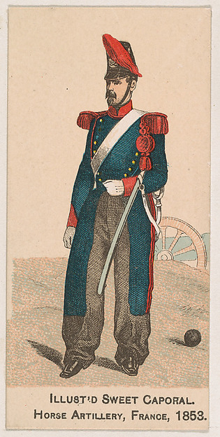 Horse Artillery, France, 1853, from the Military Series (N224) issued by Kinney Tobacco Company to promote Sweet Caporal Cigarettes