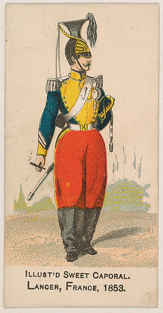 Lancer, France, 1853, from the Military Series (N224) issued by Kinney Tobacco Company to promote Sweet Caporal Cigarettes
