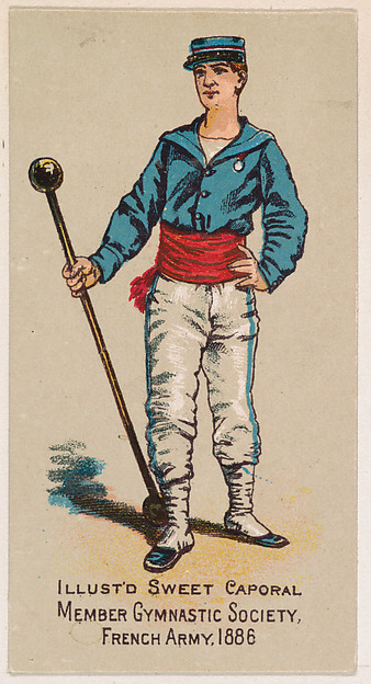 Member, Gymnastic Society, French Army, 1886, from the Military Series (N224) issued by Kinney Tobacco Company to promote Sweet Caporal Cigarettes
