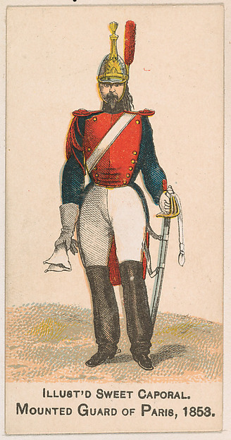 Mounted Guard of Paris, 1853, from the Military Series (N224) issued by Kinney Tobacco Company to promote Sweet Caporal Cigarettes