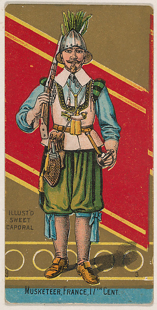 Musketeer, France, 17th Century, from the Military Series (N224) issued by Kinney Tobacco Company to promote Sweet Caporal Cigarettes