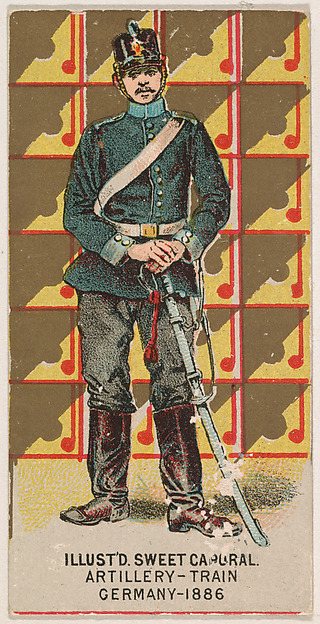 Artillery, Train, Germany, 1886, from the Military Series (N224) issued by Kinney Tobacco Company to promote Sweet Caporal Cigarettes