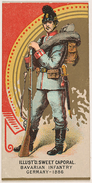 Bavarian Infantry, Germany, 1886, from the Military Series (N224) issued by Kinney Tobacco Company to promote Sweet Caporal Cigarettes