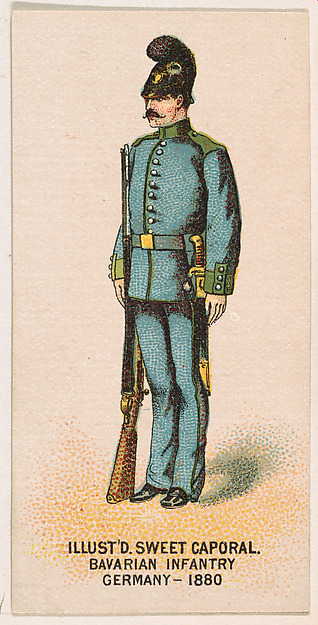 Bavarian Infantry, Germany, 1880, from the Military Series (N224) issued by Kinney Tobacco Company to promote Sweet Caporal Cigarettes