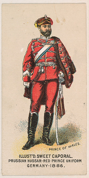 Prussian Hussar, Red Prince Uniform, Germany, 1886, from the Military Series (N224) issued by Kinney Tobacco Company to promote Sweet Caporal Cigarettes