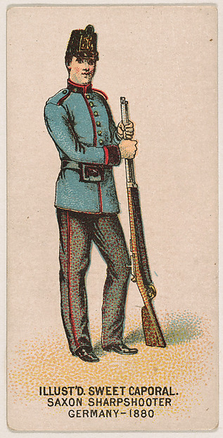 Saxon Sharpshooter, Germany, 1880, from the Military Series (N224) issued by Kinney Tobacco Company to promote Sweet Caporal Cigarettes