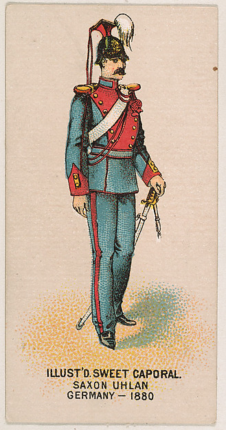 Saxon Uhlan, Germany, 1880, from the Military Series (N224) issued by Kinney Tobacco Company to promote Sweet Caporal Cigarettes