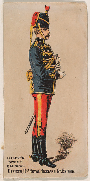 Officer, 11th Royal Hussars, Great Britain, from the Military Series (N224) issued by Kinney Tobacco Company to promote Sweet Caporal Cigarettes