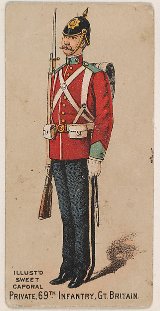 Private, 69th Infantry, Great Britain, from the Military Series (N224) issued by Kinney Tobacco Company to promote Sweet Caporal Cigarettes