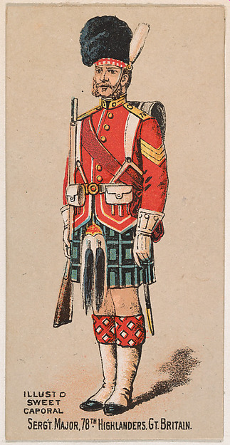 Sergeant Major, 78th Highlanders, Great Britain, from the Military Series (N224) issued by Kinney Tobacco Company to promote Sweet Caporal Cigarettes