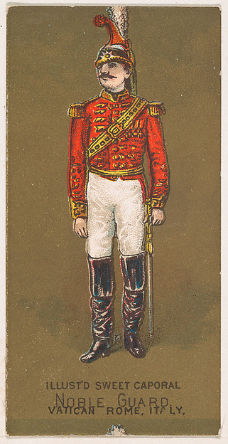 Noble Guard, Vatican, Rome, Italy, from the Military Series (N224) issued by Kinney Tobacco Company to promote Sweet Caporal Cigarettes