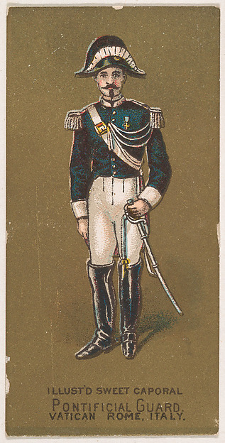 Pontificial Guard, Vatican, Rome, Italy, from the Military Series (N224) issued by Kinney Tobacco Company to promote Sweet Caporal Cigarettes