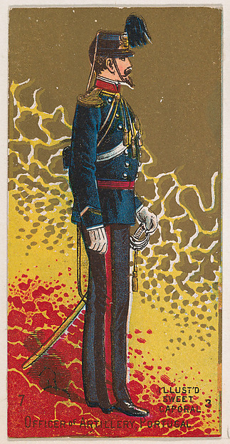 Officer of Artillery, Portugal, from the Military Series (N224) issued by Kinney Tobacco Company to promote Sweet Caporal Cigarettes
