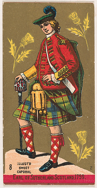 Earl of Sutherland, Scotland, 1759, from the Military Series (N224) issued by Kinney Tobacco Company to promote Sweet Caporal Cigarettes