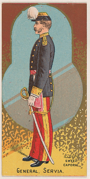 General, Servia, from the Military Series (N224) issued by Kinney Tobacco Company to promote Sweet Caporal Cigarettes