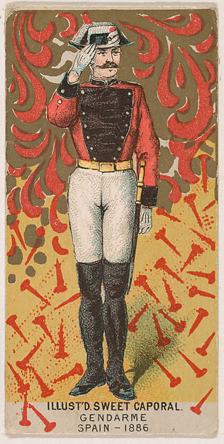 Gendarme, Spain, 1886, from the Military Series (N224) issued by Kinney Tobacco Company to promote Sweet Caporal Cigarettes