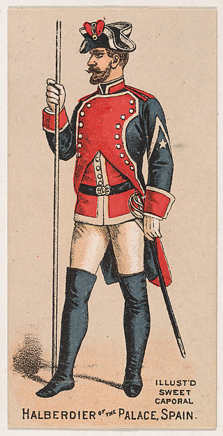 Halberdier of the Palace, Spain, from the Military Series (N224) issued by Kinney Tobacco Company to promote Sweet Caporal Cigarettes