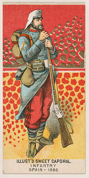 Infantry, Spain, 1886, from the Military Series (N224) issued by Kinney Tobacco Company to promote Sweet Caporal Cigarettes