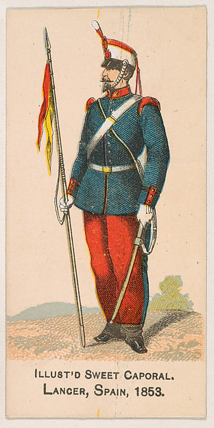 Lancer, Spain, 1853, from the Military Series (N224) issued by Kinney Tobacco Company to promote Sweet Caporal Cigarettes by Kinney Brothers Tobacco Company, The Metropolitan Museum of Art