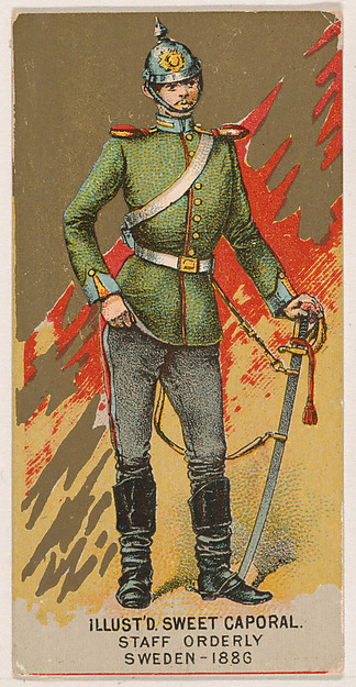 Staff Orderly, Sweden, 1886, from the Military Series (N224) issued by Kinney Tobacco Company to promote Sweet Caporal Cigarettes