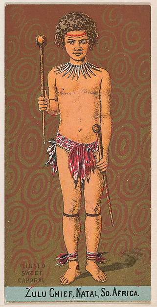 Zulu Chief, Natal, South Africa, from the Military Series (N224) issued by Kinney Tobacco Company to promote Sweet Caporal Cigarettes