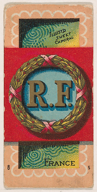 Coat of Arms, France, from the Military Series (N224) issued by Kinney Tobacco Company to promote Sweet Caporal Cigarettes