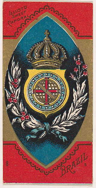 Coat of Arms, Brazil, from the Military Series (N224) issued by Kinney Tobacco Company to promote Sweet Caporal Cigarettes