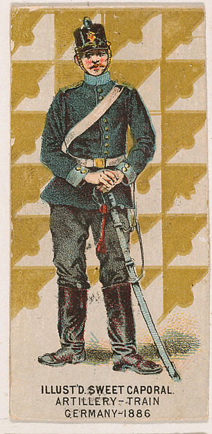 Artillery, Train, Germany, 1886, from the Military Series (N224) issued by Kinney Tobacco Company to promote Sweet Caporal Cigarettes